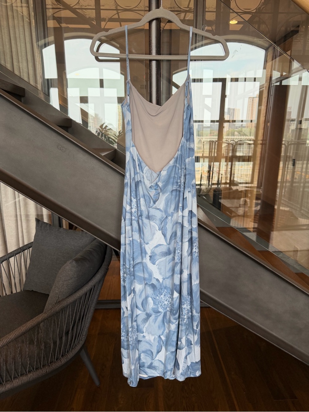 Reformation Lavinia Knit Dress, Blue Floral Midi - Picture 6 of 8